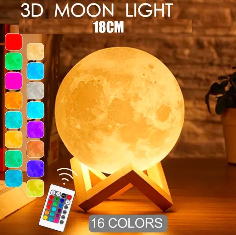 An image of Rechargeable 3D Moon Lamp